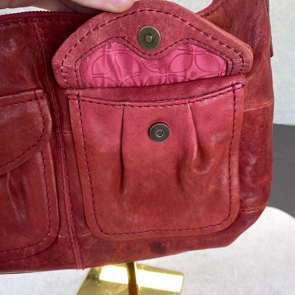 Lovely FOSSIL Long live Vintage Shoulder Bag Handbag,Red Leather - Picture 13 of 16
